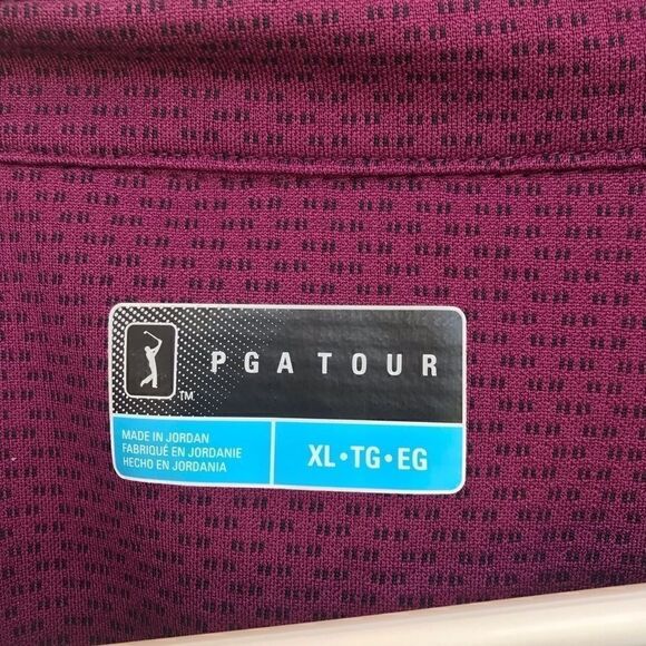 PGA Tour Golf Polo Shirt Purple XL - Picture 3 of 4